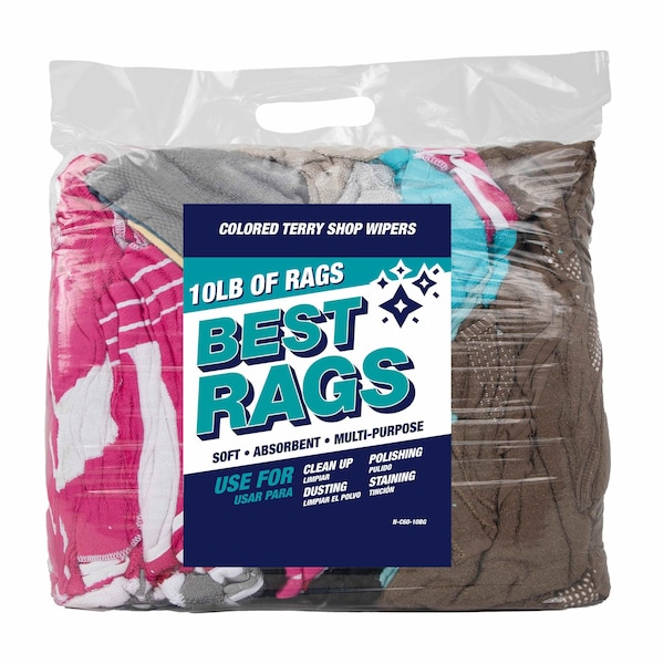 Shop Towel Size Terry Wipers - COLORED50 lb bag